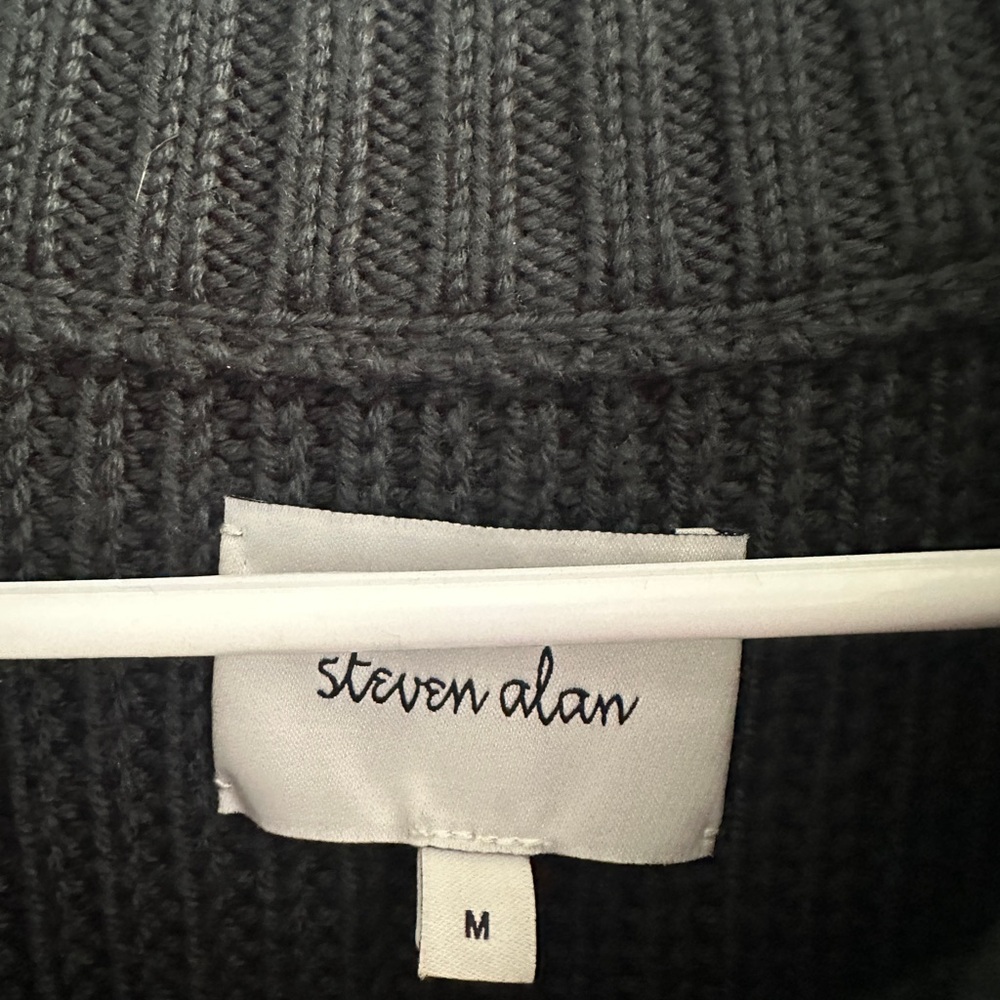 Steven Alan Merino Wool Women’s Medium Dark Green Crewneck Chunky Knit Sweater - Picture 2 of 5